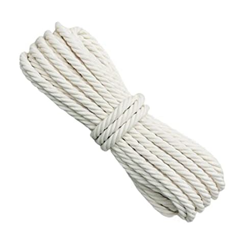 Macrame Cord,1MM/2MM/4MM/6MM/8MM/10MM/12MM Thick Macrame Cotton Rope,Cotton String Twine,Soft Undyed Natural Color Twine String for Plant Hanger DIY Craft Knitting(10MM-20M) Cover