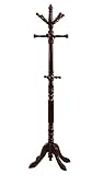 Monarch Specialties Traditional Solid Wood Coat Rack, Cherry