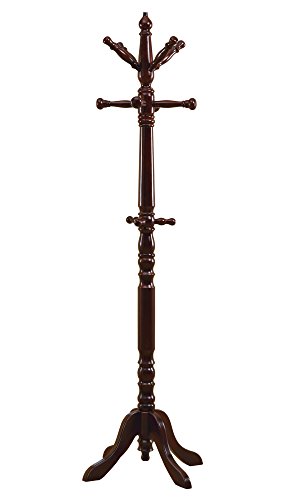 Monarch Specialties Traditional Solid Wood Coat Rack, Cherry