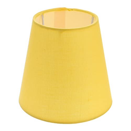 Image of Gadpiparty Fabric Yellow Lamp Shade 5.5 Inch Soft Light Protection Easy Install for Household Hanging and Table Lamps