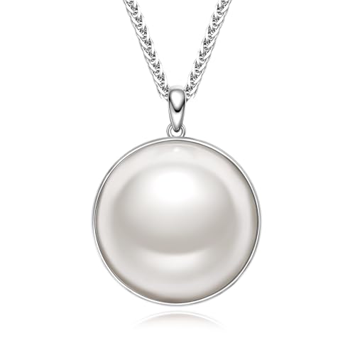 Gifts for Wife Women Anniversary -Mabe Pearl Necklace -Mom Girlfriend Her Fine Jewelry Mothers Day Valentines Christmas Birthdays Gift