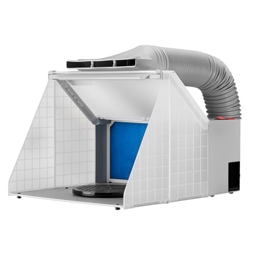 Wiltec Airbrush Absauganlage 4 m³/min, nur 47 dB, zur Absaugung von Farbe Farbnebel Sprühnebel, Filter erweiterbar, mit LED Beleuchtung, Lackierkabine für Airbrush-Arbeiten