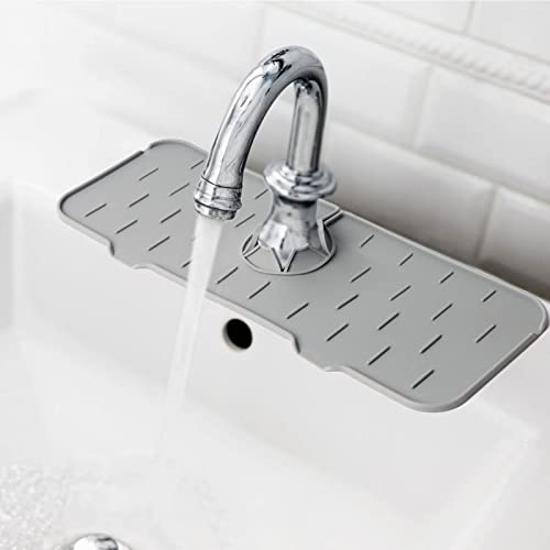 Ciuitixi Küche Silikon Wasserhahn Saugfähige Matte, Spülbecken-Spritzschutz, saugfähiger Spülbecken-Tropffänger, Geschirr-Trockenpad, Spülbecken-Abtropfpad für Küche Badezimmer Bauernhaus Cover