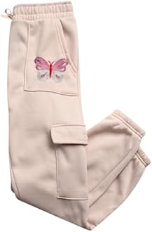 Real Love Girls Sweatpants - 2 Pack Lighweight Soft Fleece Cargo Pants & Jogger Sweatpants for Girls (Sizes 7-16)