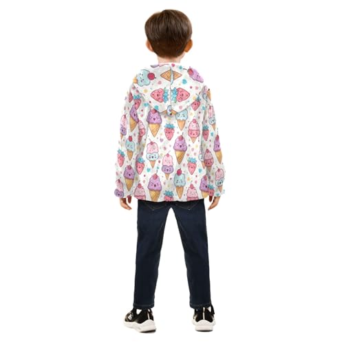 Cute Frogs Fleece Jacket Kids Boys Zip up Jacket Winter Jackets for Toddlers Thick Warm Outerwear 3-10Y4