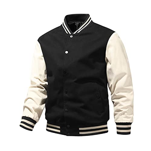 F_Gotal Winter Bomber Jackets for Men Fashion, Men s Zip Up Colorblock Lightweight Softshell Flight Bomber Jacket Windbreaker