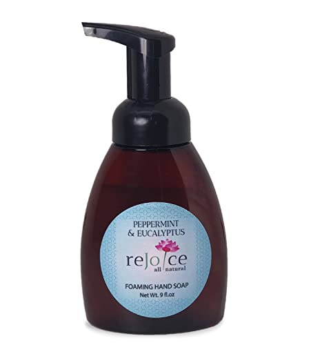 Rejoice All Natural Foaming Hand Soap (Peppermint & Euclayptus) | Moisturizing And Cleansing Hand Soap| No Palm Oil, Phthalate Free, Non-Gmo, Hexane Free| Vegan| No Artificial Colors, Detergent Free| 9 Fl Oz #TOP9