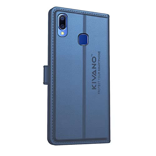 Image of KIVANO Vivo Y95 / Y91 / Y93 Professional Series Wallet Case | Luxurious Design | Premium | PU Leather Flip Case Back Cover - Dark Blue