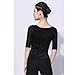 HYNNYH Tango Basic T Shirt Cha Cha Salsa Basic Top Women's Velvet Latin Training Fitted Blouses Slim Fit Ballroom Dancewear,d,L