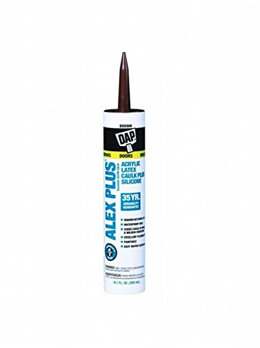 Dap 18120 12 Pack 10.1 oz. Alex Plus All Purpose Acrylic Latex Caulk Plus Silicone, Brown