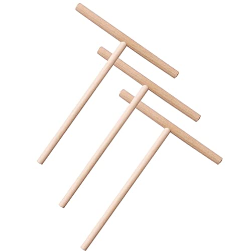 LATRAT 3 unidades de distribuidor de crepes, para crepes, galettes y panqueques, distribuye la masa fina y uniforme, no raya la placa calefactora, resistente al calor (madera 16 x 12 cm)
