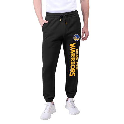 Ultra Game Men's NBA Official Super Soft Team Jogger Sweatpants, Golden State Warriors, Black, XX-Large