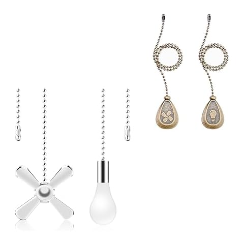 AIIGOU Ceiling Fan Pull Chain with Drop-Shape Pendant Fan Pull GOLD Cover