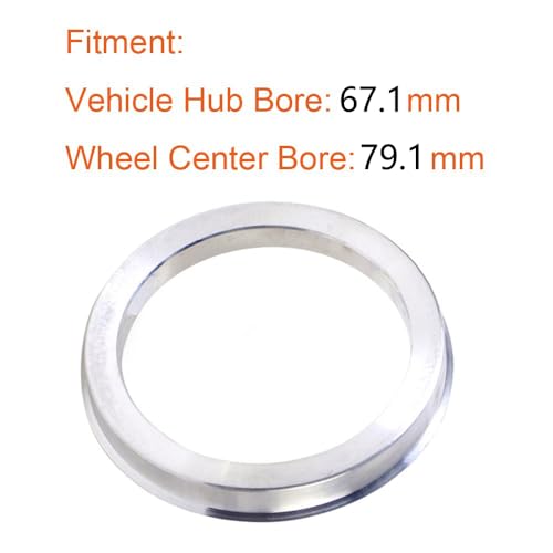 Image of ZHTEAPR 4pc 79.1 to 67.1 Aluminium Wheel Hub Centric Rings 67.1 to 79.1 Hubrings Center Rings (67.1 to 79.1)