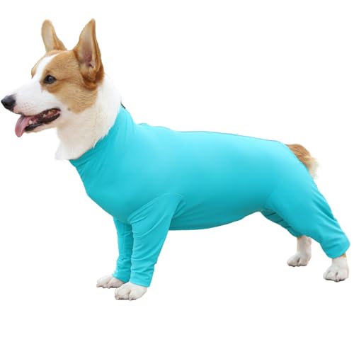 Image of Etdane Recovery Suit for Dogs Surgery Suit Female Spay Dog Surgical Recovery Suit Male Dog Onesie for Surgery Female Anti Licking Wounds Dog Shedding Suit Blue /M