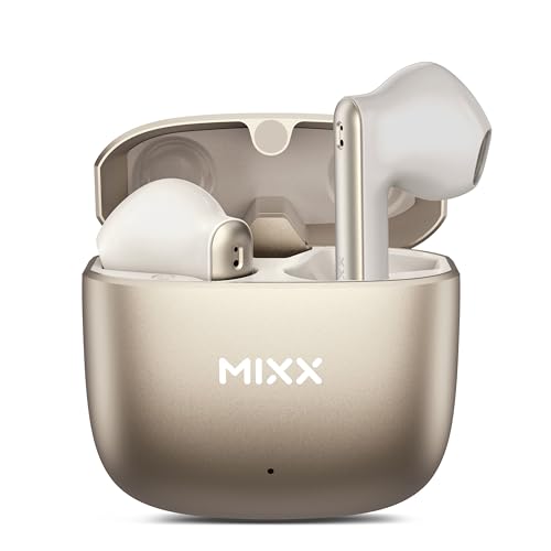 Mixx StreamBuds Custom 2 True Wireless Earbuds, Bluetooth Wireless Earphones, 24-Hour Playtime, Customizable Touch Controls, Zinc Alloy Case, Clear Voice Quad Mic