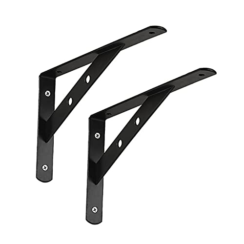 2x Soportes Para Estantes,escuadras Baldas Ángulo Recto en Pared,soportes Para Estantes Triangulares Flotantes,escuadra Estanteria Para Tablas De Andamios,negro,7 Tamaños,Black-10x15cm/3.9*5.9in