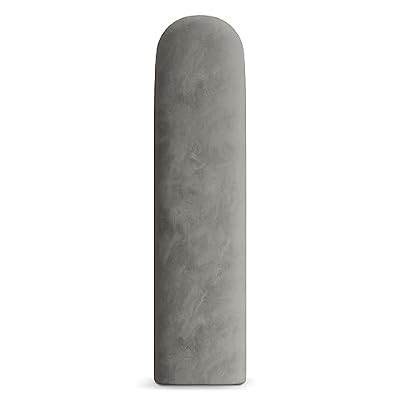 Muralo Panel de Pared Tapizado Ovalado de Terciopelo - 20x100 cm, Gris