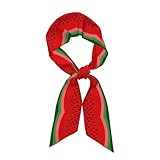 SEOCKA Funny Watermelon Women's Scarf Long Silk Scarf Lightweight Fashion Silk Satin Head Scarves Wristband