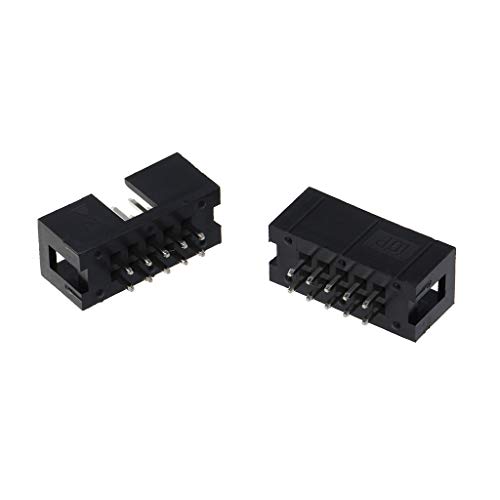 10 peças DC3 10 pinos 2x5 pinos fileira dupla 2,54 mm pino reto caixa IDC macho