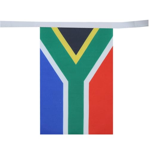 Image of AZ FLAG South Africa 6 meters BUNTING Flag 20 flags 9'' x 6'' - South African STRING flags 15 x 21 cm