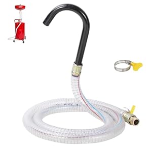 Oil drain hose – 67 Inch, 1/2 Inch Threaded (Can Be Cut to Remove Threaded End), Compatible with Lincoln Series-3601 Portable Waste oil drain tank hose Oil Drain Tank hose