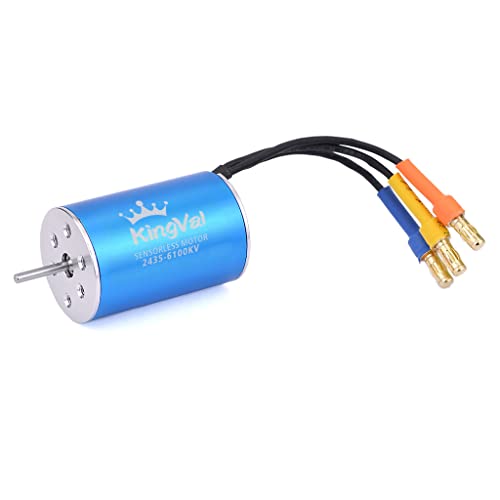 KingVal Replacement 2435 6100KV Sensorless Brushless Motor Shaft Diameter 2.3mm Compatible with 1/16 1/18 RC Car