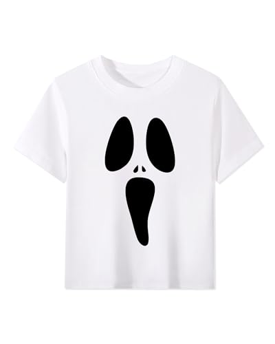 Pumpkin Shirts for Boy Girl Halloween Ghost Tshirts Cotton Short Sleeve Tees 2-12 Years