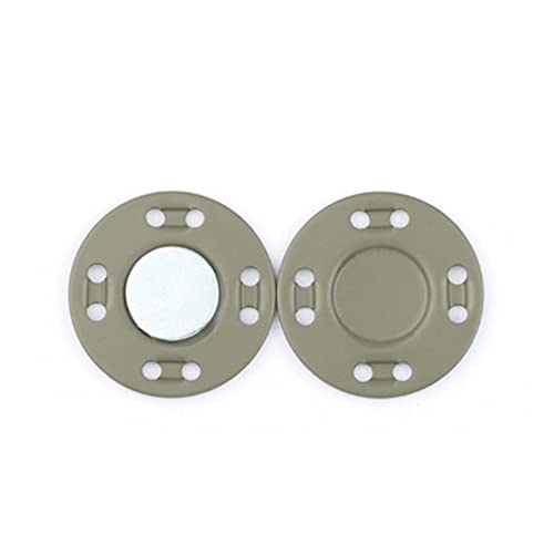 6PCS/Set Magnet Buttons Sewing Supplies Magnetic Metal Buckle 3 Pairs Invisible Snap Buttons Fastener for Clothing Coat Handmade DIY Accessory (20mm, Army Green)