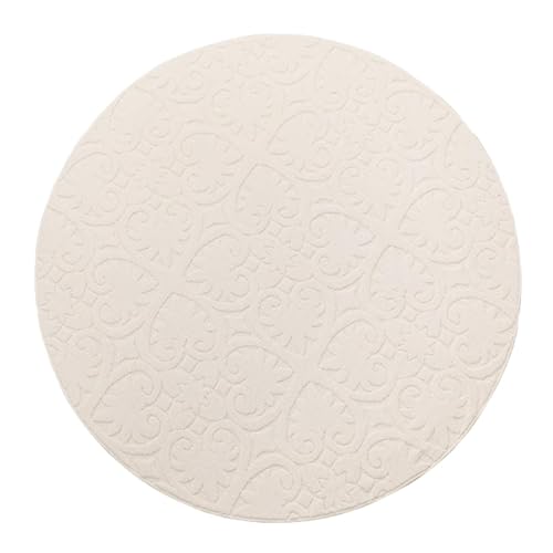 Embossed Round Area Rugs Washable Large Soft Carpet for Living Room Kitchen Bedroom Office Dining Room Floor Decor(200CM/78.7")