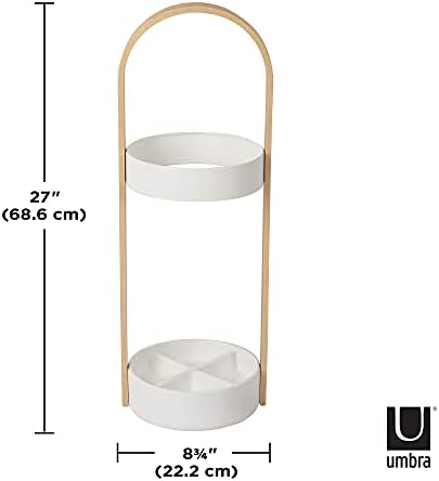 Bellwood Umbrella Stand, White/Natural
