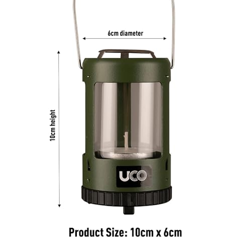 UCO Mini Laterne Kerzenhalter Kit 2.0 mit Teelichtern und Tragetasche, pulverbeschichtet grün