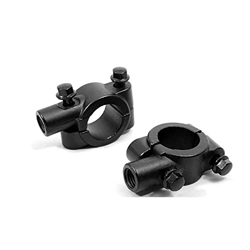 Aiuphing spiegelhalterung motorrad, 2 Stücke 8mm motorrad spiegeladapter, Aluminium motorrad lenkerhalterung für 22mm (7/8) Lenker universal, Schwarz (22mm M8 Halterung Halter)