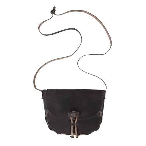 Medieval Style Shoulder Bag, Crossbody Bag, Travel Bag with Shoulder Bag, Full Grain Leather, Handmade, Bourbon Brown