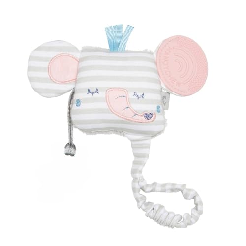 Image of Cheeky Chompers Soft Baby Rattle Teething Toy, Attachable Loop, Cuddly Animal Teether, Dummy Attachment | 100% BPA-Free | Nursery Infant Gift Baby (Darcy The Elephant)