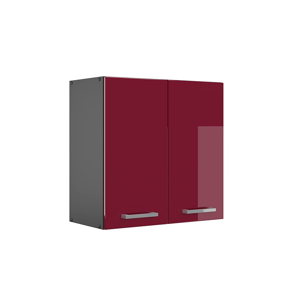 Vicco Armario Colgante R-Line, Rojo de Alto Brillo, 60 cm, para combinación Libre Dentro de Sistemas de Cocina modulares