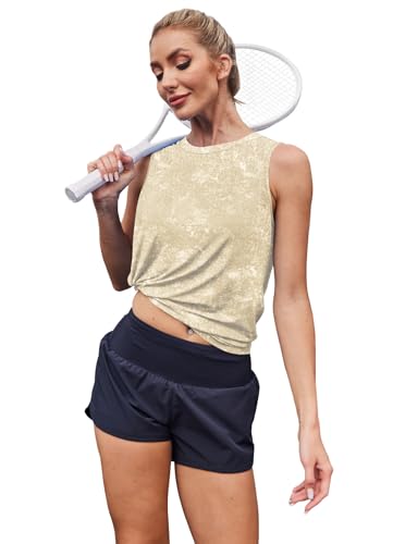 Image of Womens Workout Tank Tops Lightweight Sleeveless Shirts for Women Loose Fit Tops for Athletic Running Tennis Yoga