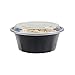 Restaurantware Asporto 32 Ounce To Go Boxes 100 Microwavable Take Out Food Containers - Clear Plastic Lids Included Do Not Contain BPA Black Plastic Catering Food Containers Disposable Round