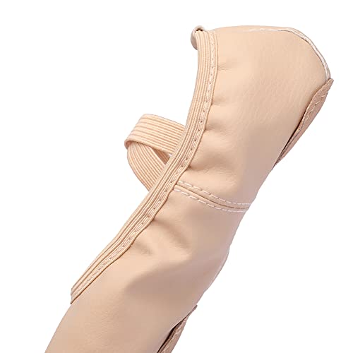 Ballerina Dance Shoes for Toddler Girls Kids Ballet Leather Split Sole Shoes for Toddler/Little Kid/Big Kid4