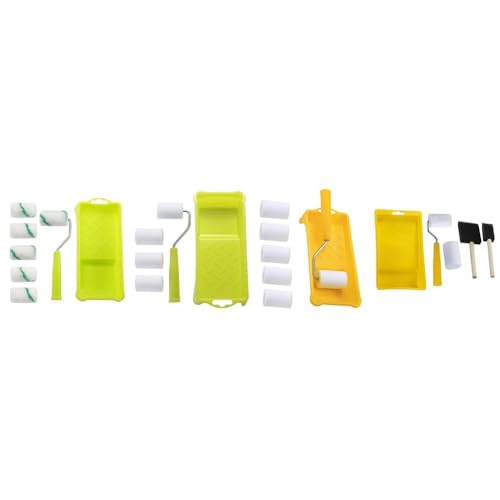 Tidevib Rodillo de pintura de espuma pequeño de 2 pulgadas con bordes de bandeja, molduras y para marcos de puertas, para pinturas a base de agua y aceite, 6 piezas