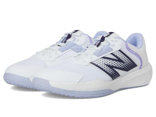 New Balance Men's 696 V6 Hard Court Tennis Shoe, White/Grey/Dusk...