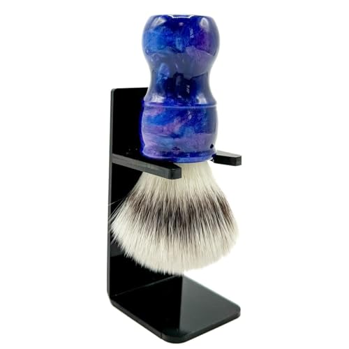 Parker “Blue Storm” Large Synthetic Shaving Brush & Stand