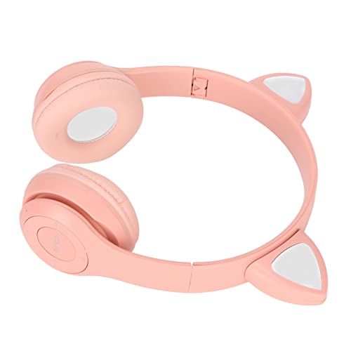 Xiuganpo - Xiuganpo Joli Casque Pliable avec Lumière LED, Grand Haut-Parleur, Performances Stables, Compatible avec Les Tablettes, écouteurs Supra-Auriculaires pour de Jolis Cadeaux (Pink)