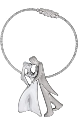 Happier You Metallic Wedding Couple Ring-Tar Keyring | Couple Keychain Accessory | Utility Jewellery Accessory | Fancy Multipurpose Accessory Gift for women, men, couples, girl, boy Key Chain