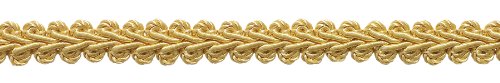 DÉCOPRO 13mm Basic Trim French Gimp Braid, Style# FGS Color: Light Gold - B7, Sold by The Yard - 91cm / 3 Ft / 36" Cover