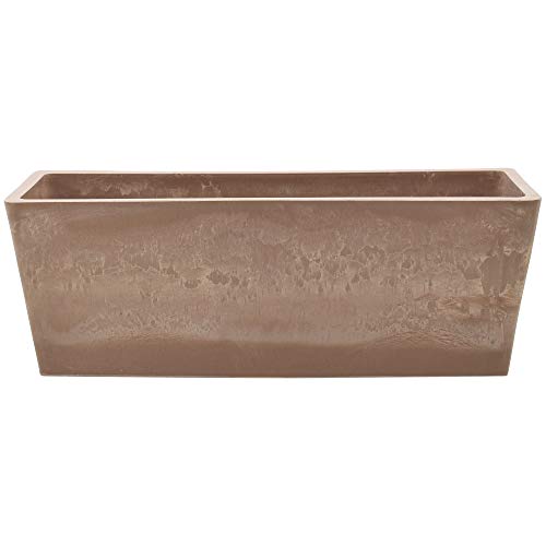 Image of Arcadia Garden Products PSW U45TP Plastic /Stone /Wood Composite Simplicity Window Box, No Drainage Hole (Drillable), 17.5 inch x 7 inch x 6 inch, Taupe (Pack of 8)
