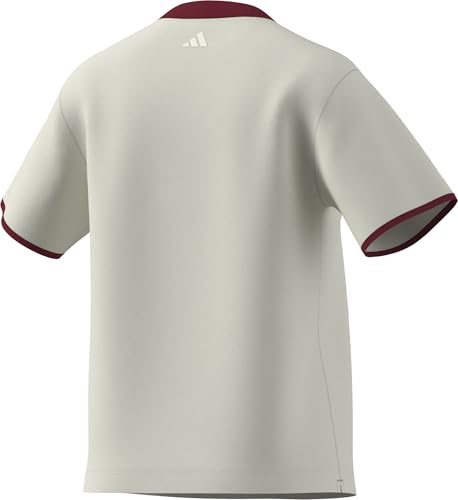 adidas Women's Seasonal Essentials Colorpop T-Shirt with Embroidered Graphic, Off White/Active Maroon, XS – Ansicht 3