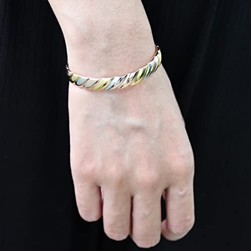 Vicmag Copper Bracelet For Men Women Magnetic Magnet Brazaletes 100% Solid Pure Copper Jewelry Gift Cuff Bangles (Tricolor) #TOP3