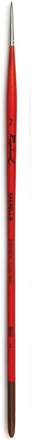 Raphael Kaerell Long Handle Oil & Acrylic Brush, Round, 2, Natural