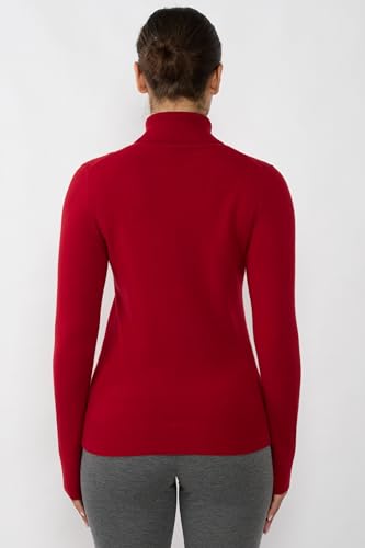 Image of JENNIE LIU Women's 100% Pure Cashmere Long Sleeve Pullover Turtleneck Sweater